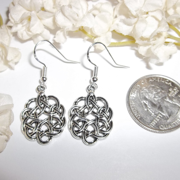 Celtic Knot Earrings Dangle Drop Set Jewelry 2523 - Picture 4 of 6